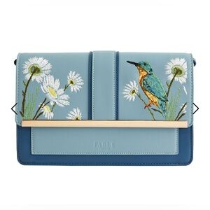 Embroidered Floral/Bird Crossbody Bag
